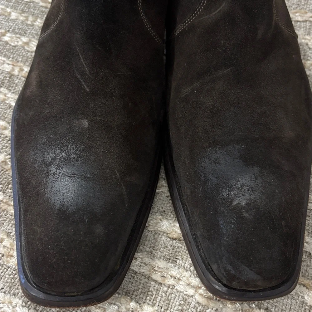 Kenneth Cole New York Men's Brown Suede‎ Western Distressed Ankle Boots Size 13